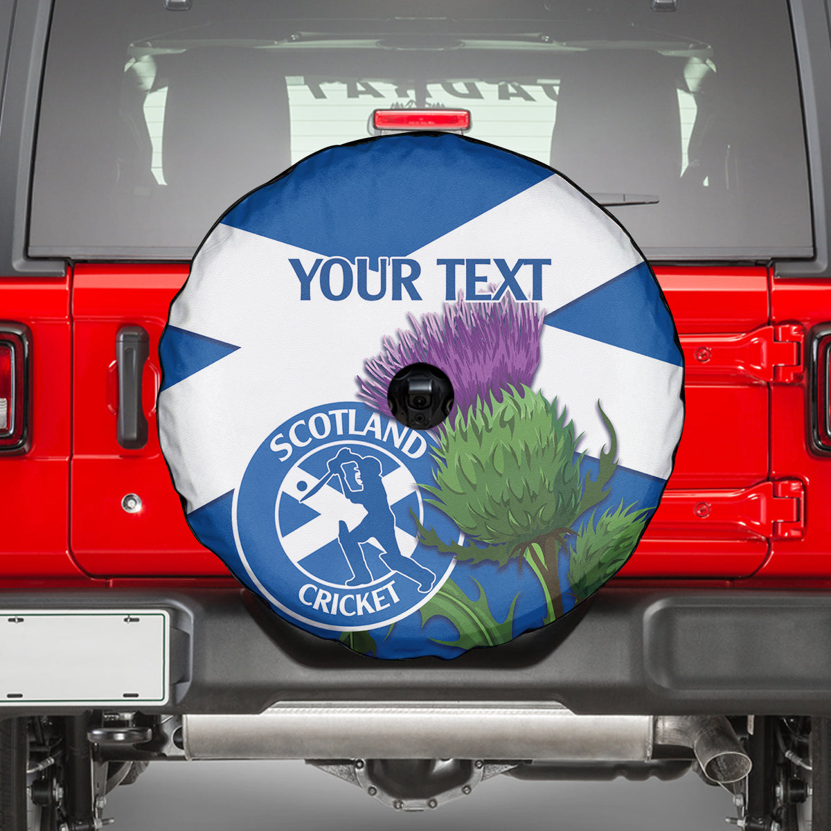 Custom Scotland Cricket Spare Tire Cover 2024 Scottish Thistle Flag Style - Wonder Print Shop