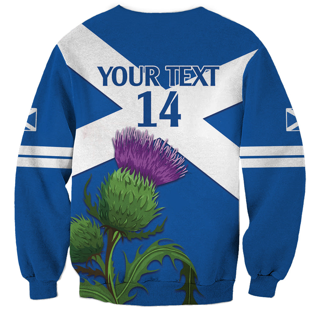 Custom Scotland Cricket Sweatshirt 2024 Scottish Thistle Flag Style - Wonder Print Shop