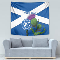 Custom Scotland Cricket Tapestry 2024 Scottish Thistle Flag Style - Wonder Print Shop
