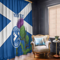 Custom Scotland Cricket Window Curtain 2024 Scottish Thistle Flag Style - Wonder Print Shop