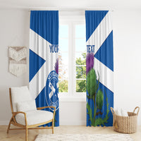 Custom Scotland Cricket Window Curtain 2024 Scottish Thistle Flag Style - Wonder Print Shop