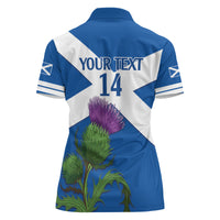 Custom Scotland Cricket Women Polo Shirt 2024 Scottish Thistle Flag Style - Wonder Print Shop