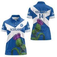 Custom Scotland Cricket Women Polo Shirt 2024 Scottish Thistle Flag Style - Wonder Print Shop