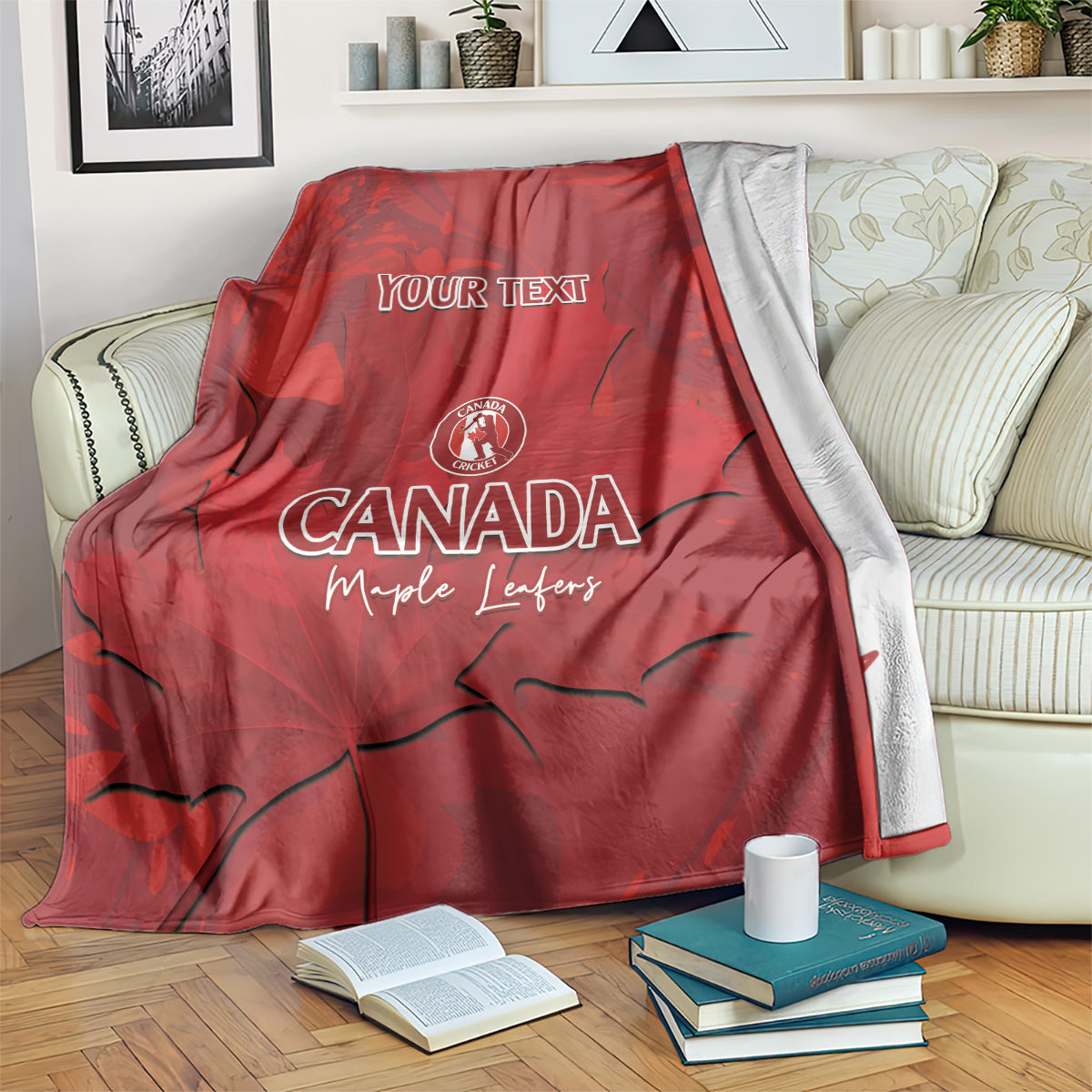 Custom Canada Cricket Blanket 2024 Maple Leaf Go Champions