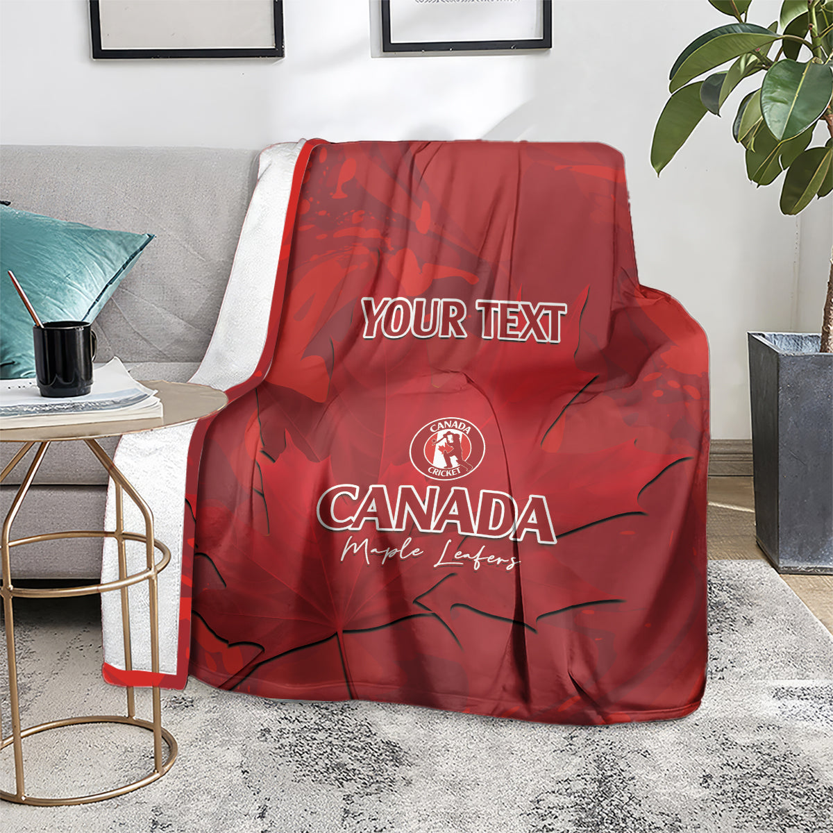 Custom Canada Cricket Blanket 2024 Maple Leaf Go Champions