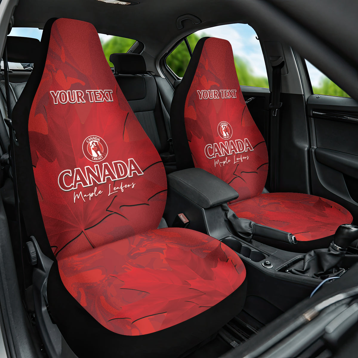 Custom Canada Cricket Car Seat Cover 2024 Maple Leaf Go Champions