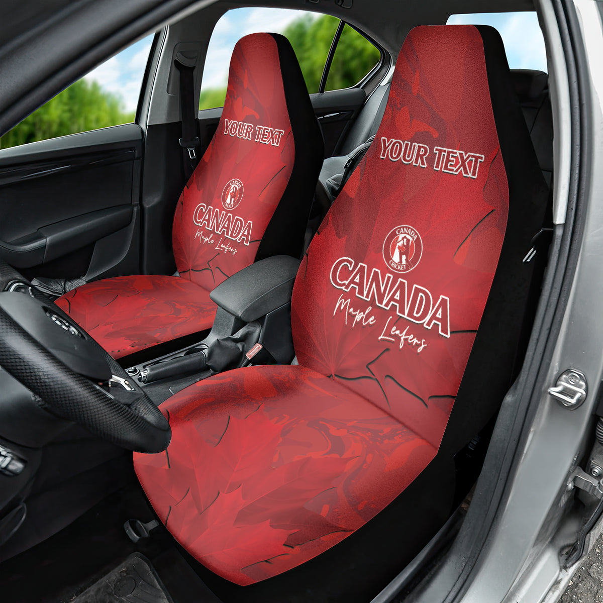 Custom Canada Cricket Car Seat Cover 2024 Maple Leaf Go Champions - Wonder Print Shop