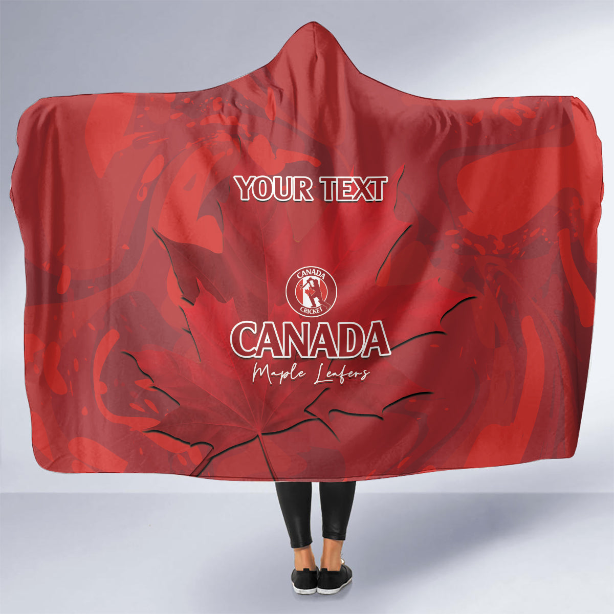 Custom Canada Cricket Hooded Blanket 2024 Maple Leaf Go Champions