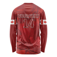 Custom Canada Cricket Long Sleeve Shirt 2024 Maple Leaf Go Champions - Wonder Print Shop