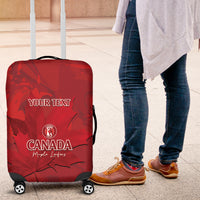 Custom Canada Cricket Luggage Cover 2024 Maple Leaf Go Champions - Wonder Print Shop