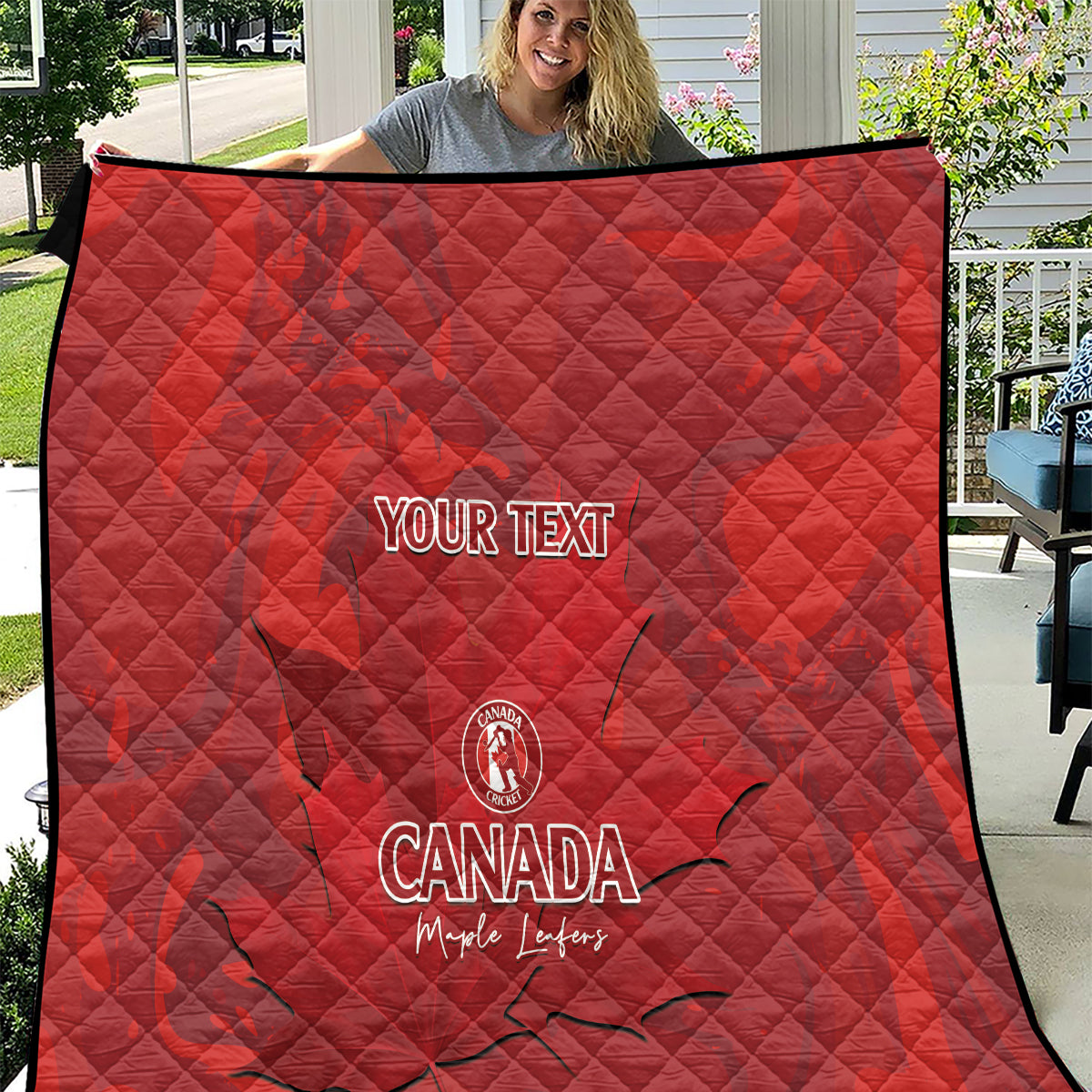 Custom Canada Cricket Quilt 2024 Maple Leaf Go Champions - Wonder Print Shop