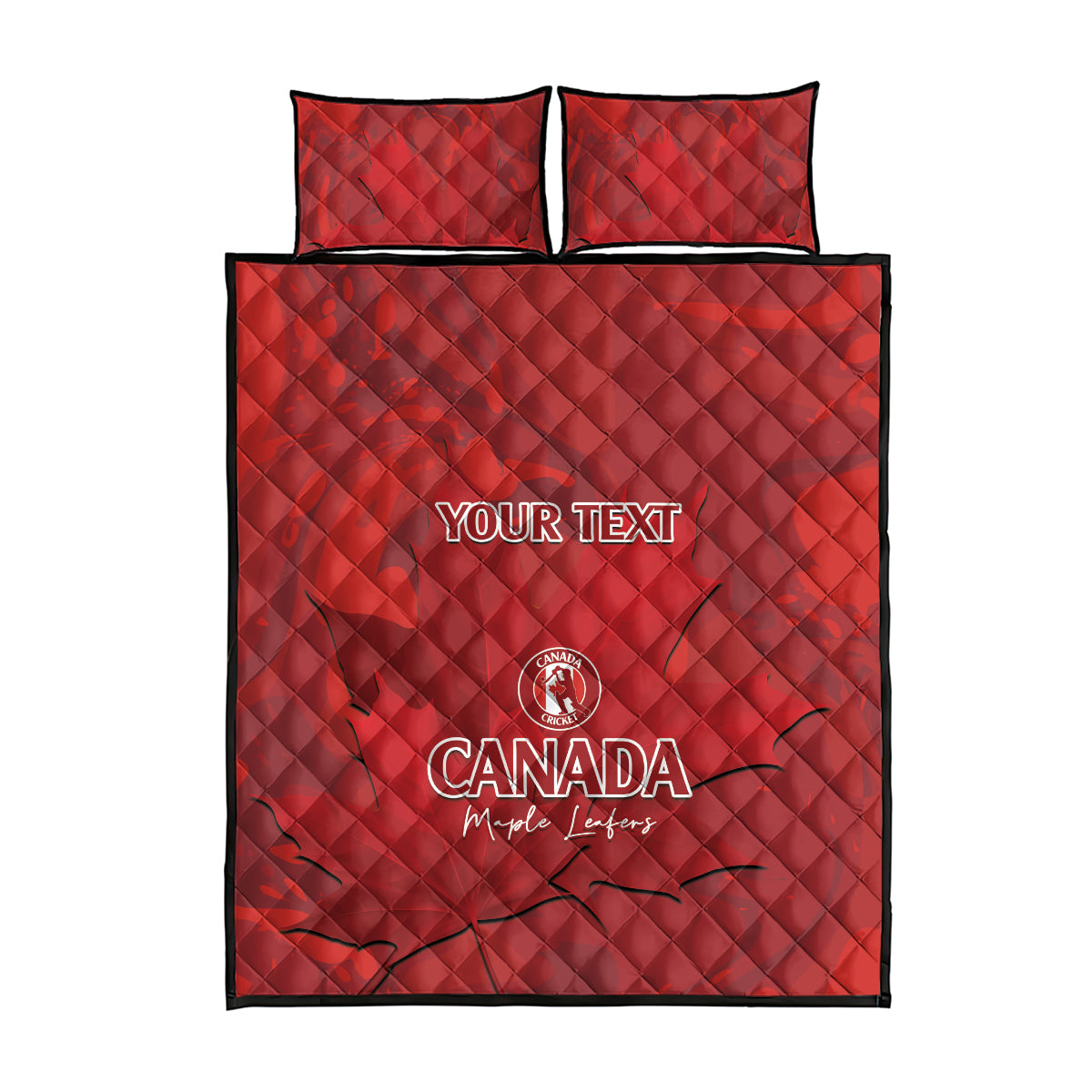 Custom Canada Cricket Quilt Bed Set 2024 Maple Leaf Go Champions - Wonder Print Shop