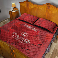 Custom Canada Cricket Quilt Bed Set 2024 Maple Leaf Go Champions - Wonder Print Shop