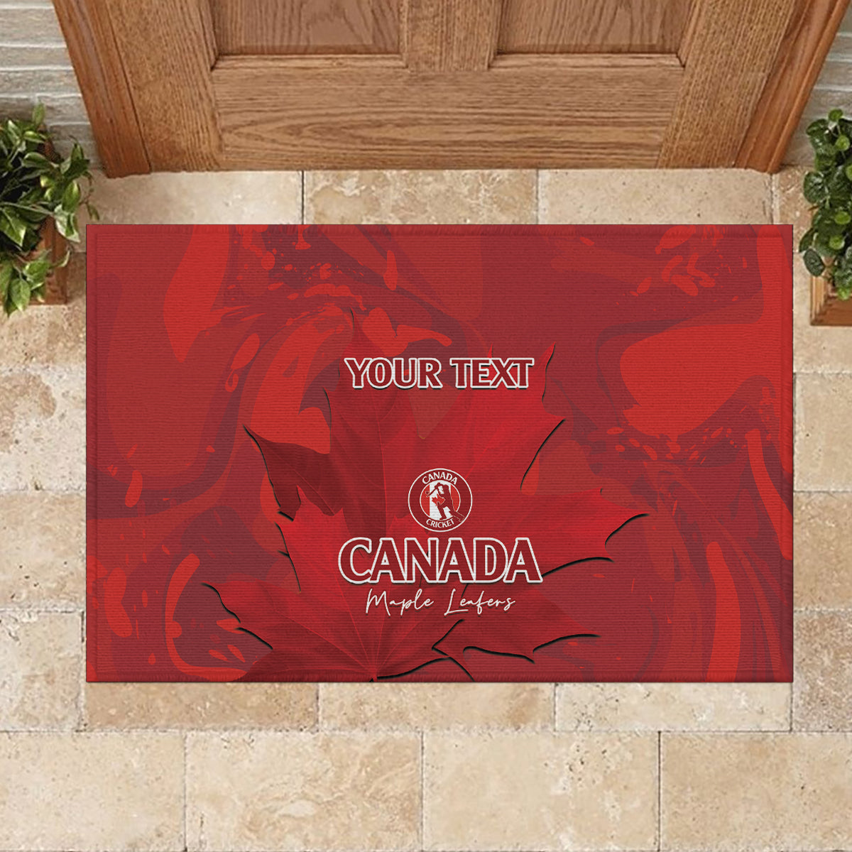 Custom Canada Cricket Rubber Doormat 2024 Maple Leaf Go Champions - Wonder Print Shop