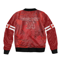 Custom Canada Cricket Sleeve Zip Bomber Jacket 2024 Maple Leaf Go Champions - Wonder Print Shop
