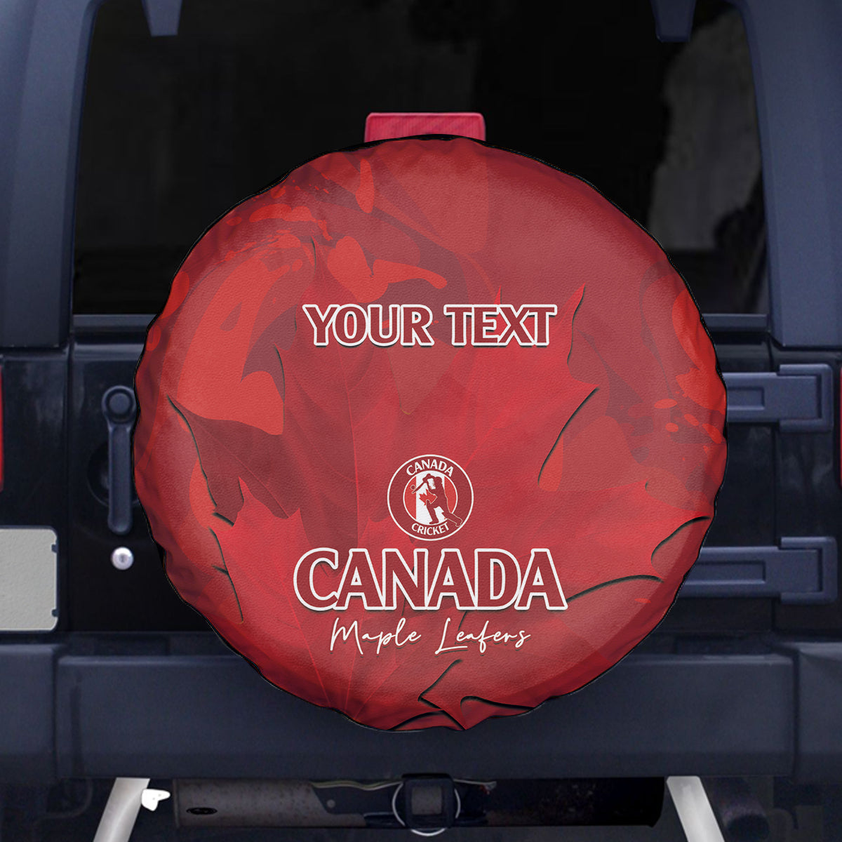 Custom Canada Cricket Spare Tire Cover 2024 Maple Leaf Go Champions - Wonder Print Shop