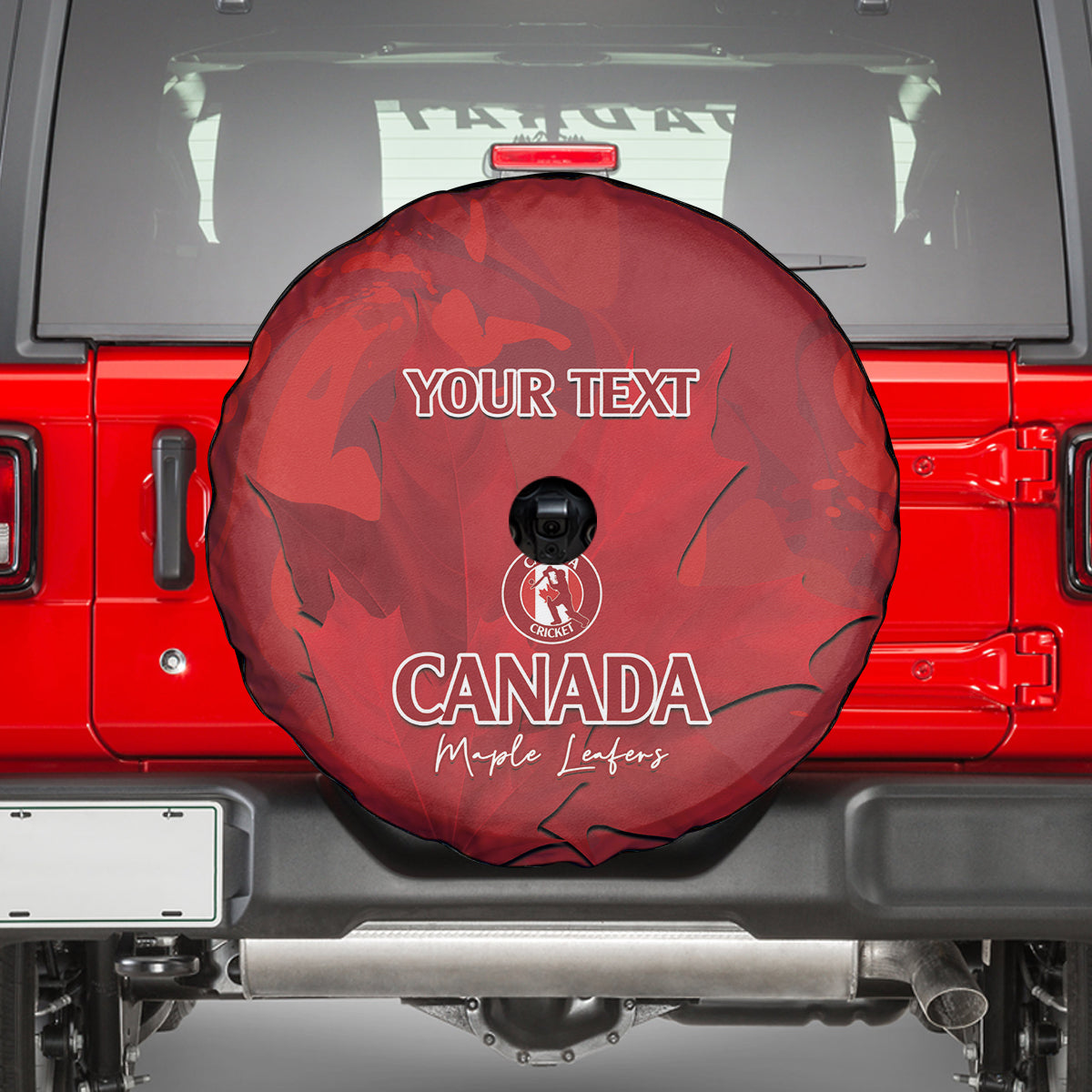 Custom Canada Cricket Spare Tire Cover 2024 Maple Leaf Go Champions - Wonder Print Shop