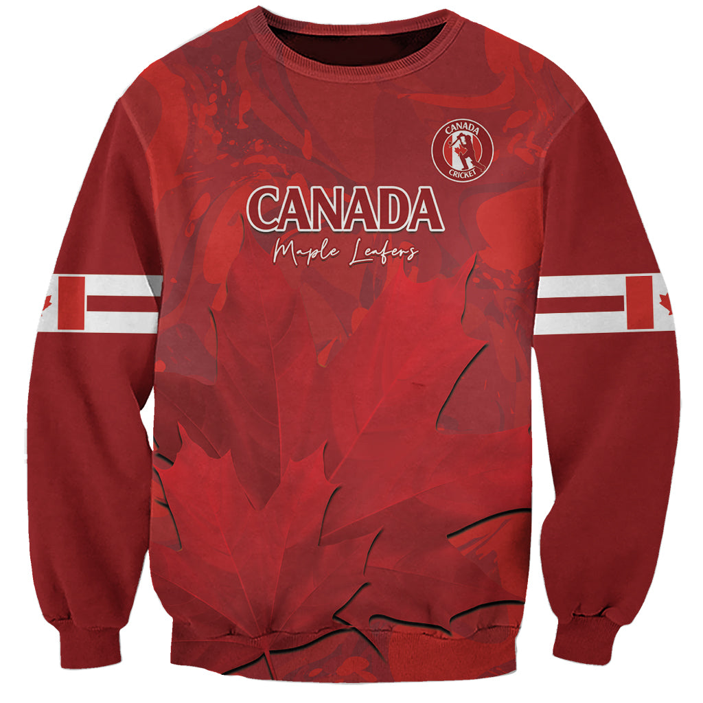 Custom Canada Cricket Sweatshirt 2024 Maple Leaf Go Champions - Wonder Print Shop