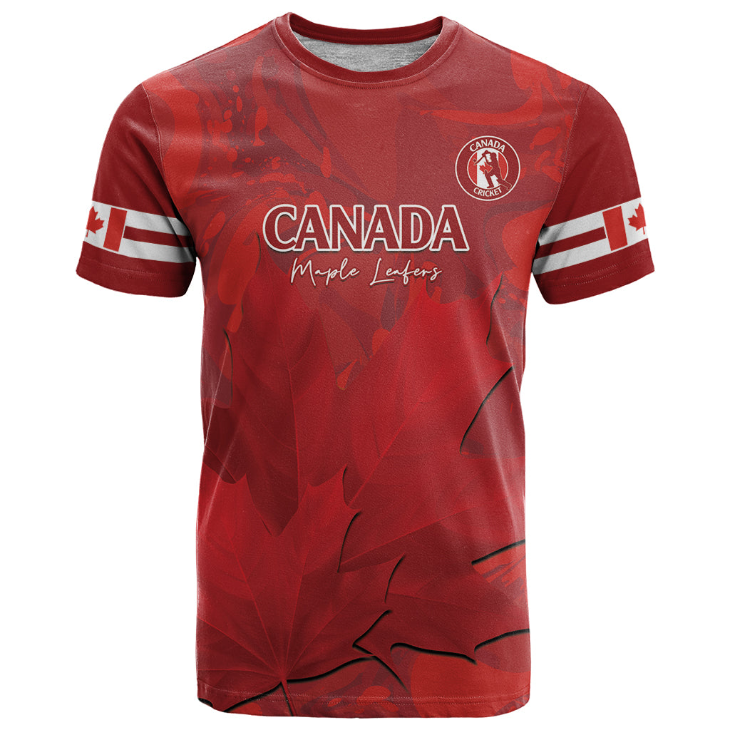 Custom Canada Cricket T Shirt 2024 Maple Leaf Go Champions - Wonder Print Shop