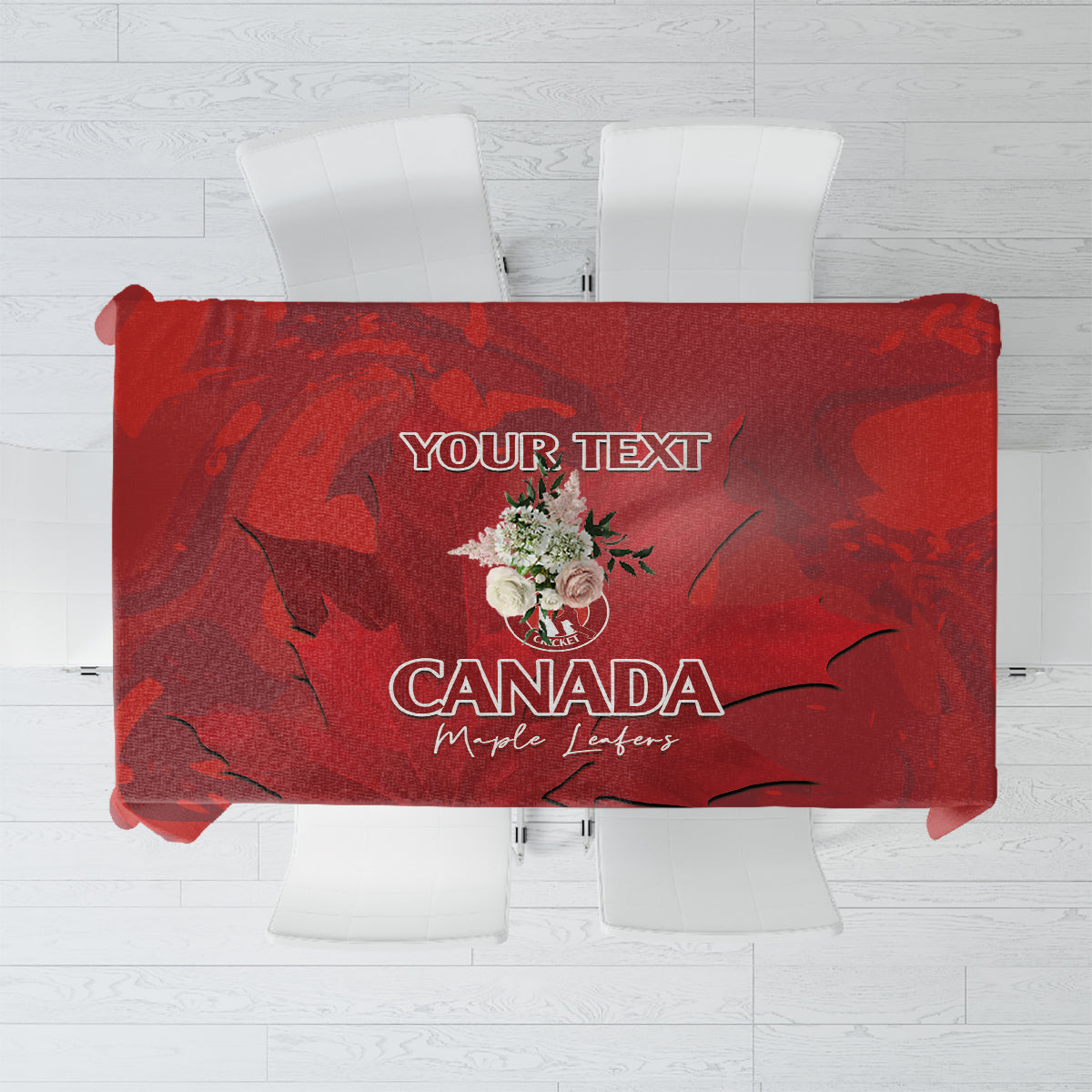 Custom Canada Cricket Tablecloth 2024 Maple Leaf Go Champions - Wonder Print Shop