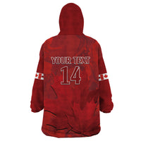 Custom Canada Cricket Wearable Blanket Hoodie 2024 Maple Leaf Go Champions - Wonder Print Shop