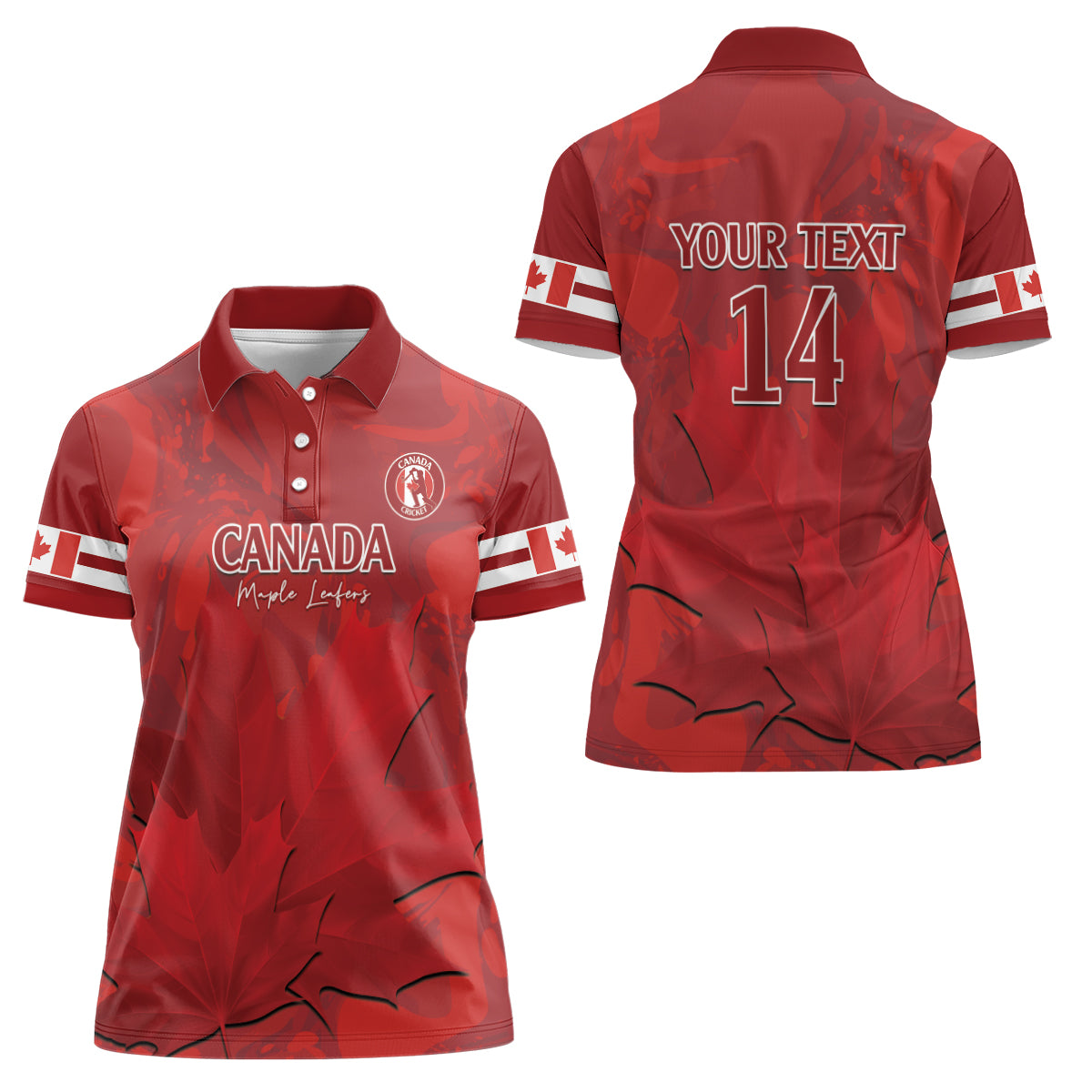 Custom Canada Cricket Women Polo Shirt 2024 Maple Leaf Go Champions - Wonder Print Shop