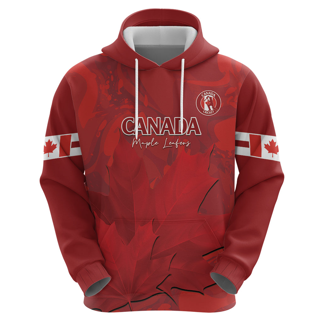 Custom Canada Cricket Zip Hoodie 2024 Maple Leaf Go Champions - Wonder Print Shop