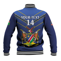 Custom Namibia Cricket Baseball Jacket 2024 Go Eagles African Pattern - Wonder Print Shop