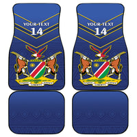 Custom Namibia Cricket Car Mats 2024 Go Eagles African Pattern - Wonder Print Shop