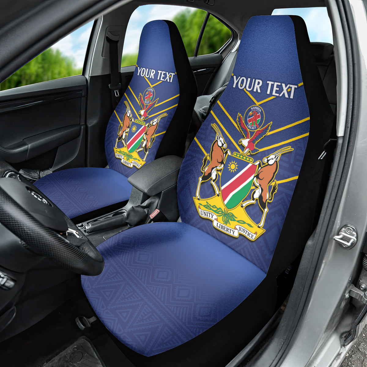 Custom Namibia Cricket Car Seat Cover 2024 Go Eagles African Pattern - Wonder Print Shop