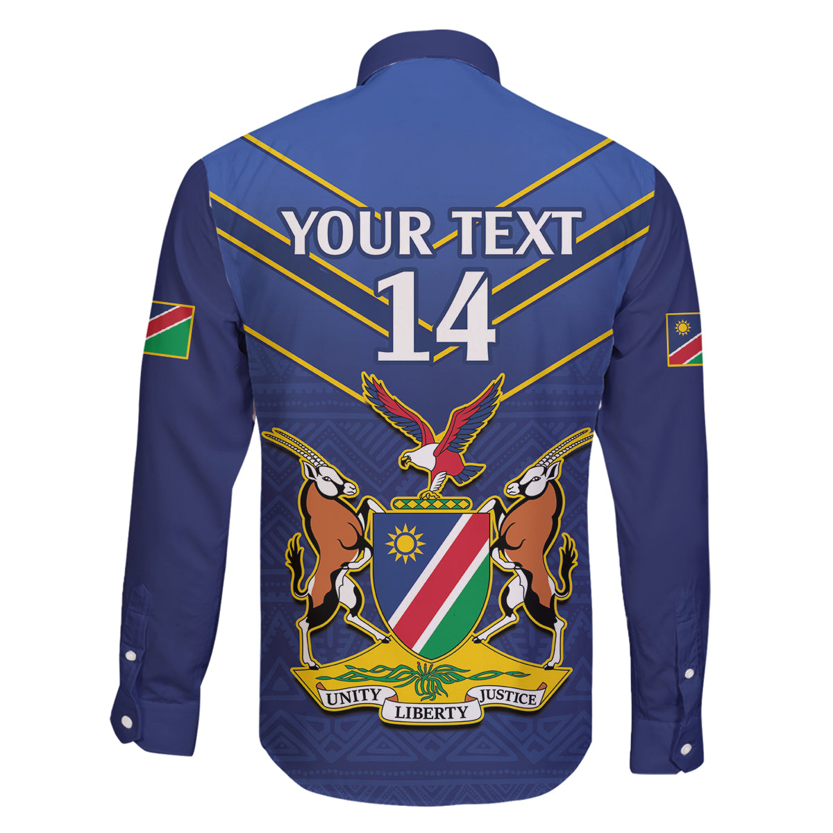Custom Namibia Cricket Family Matching Long Sleeve Bodycon Dress and Hawaiian Shirt 2024 Go Eagles African Pattern - Wonder Print Shop