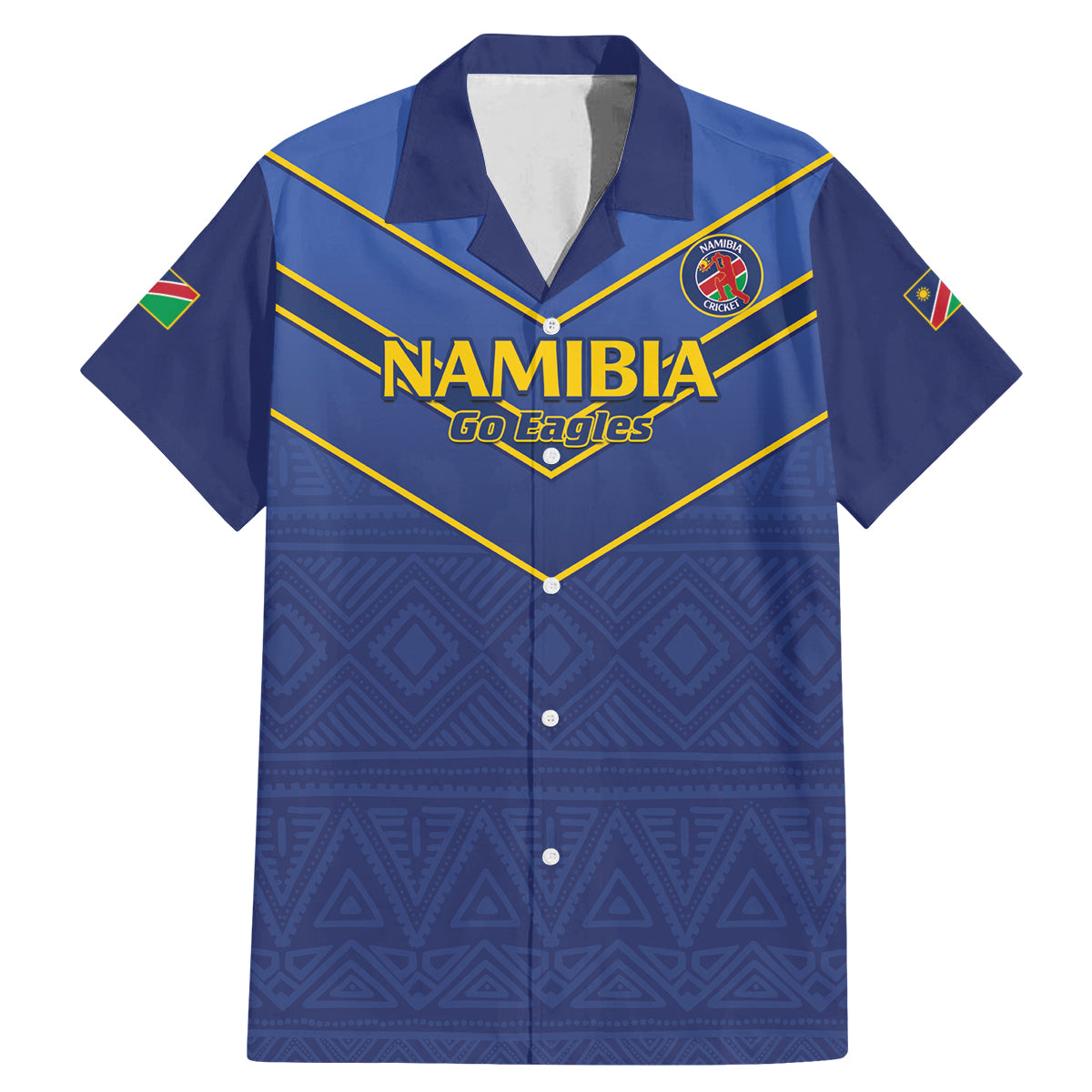 Custom Namibia Cricket Family Matching Mermaid Dress and Hawaiian Shirt 2024 Go Eagles African Pattern - Wonder Print Shop