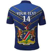 Custom Namibia Cricket Polo Shirt 2024 Go Eagles African Pattern - Wonder Print Shop