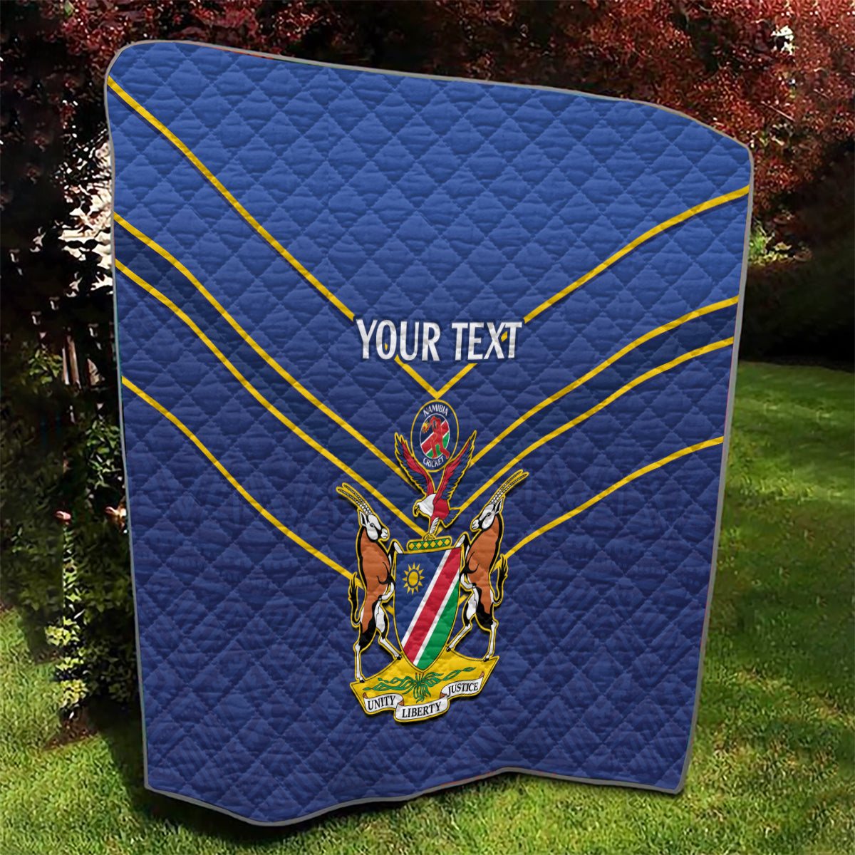 Custom Namibia Cricket Quilt 2024 Go Eagles African Pattern - Wonder Print Shop