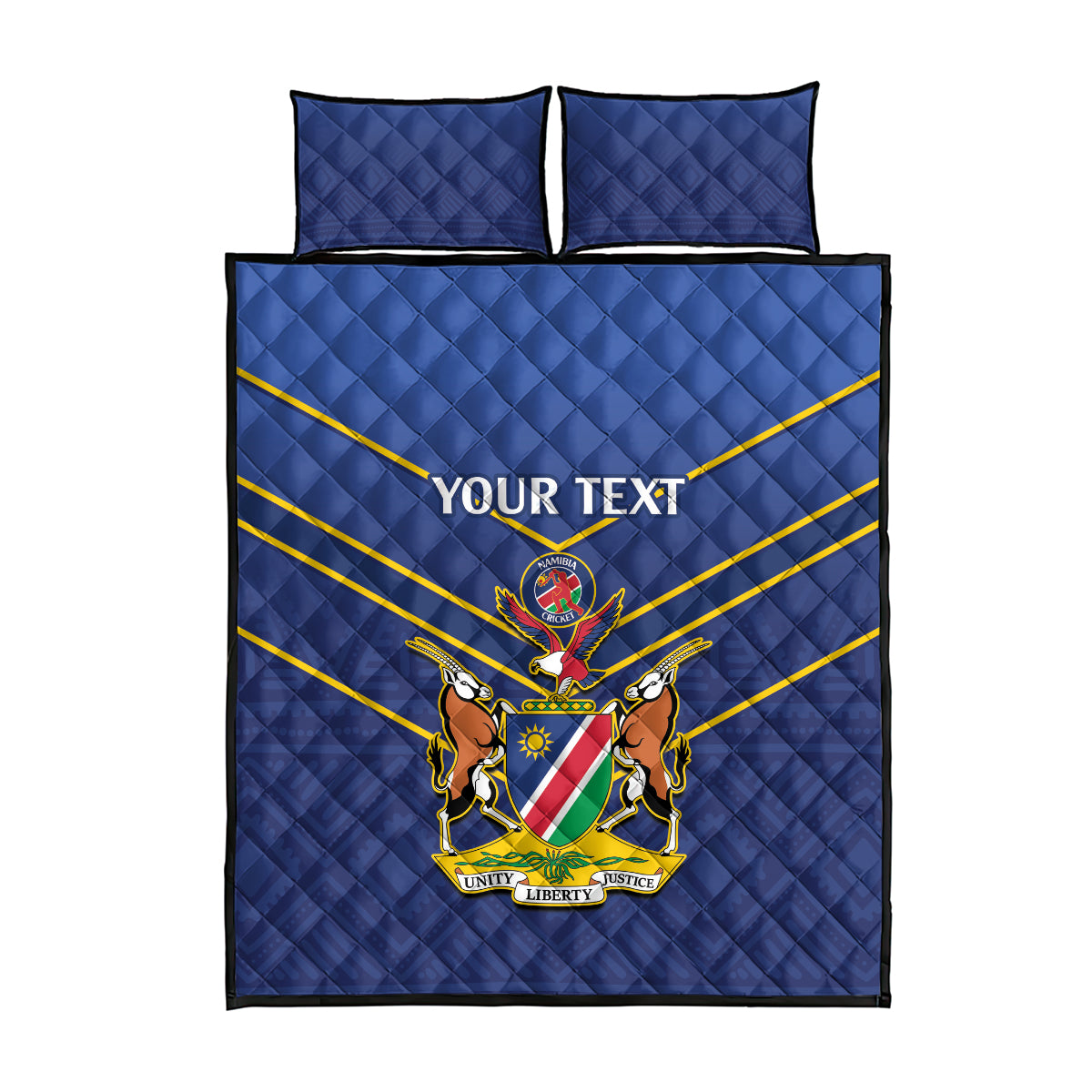 Custom Namibia Cricket Quilt Bed Set 2024 Go Eagles African Pattern - Wonder Print Shop