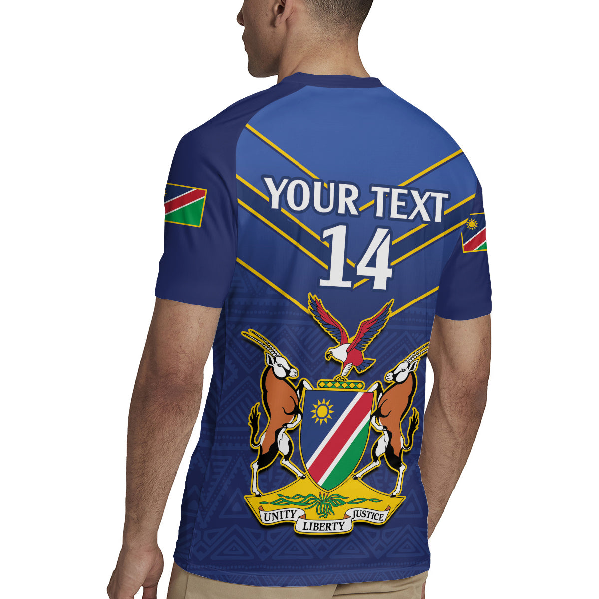 Custom Namibia Cricket Rugby Jersey 2024 Go Eagles African Pattern - Wonder Print Shop