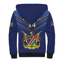 Custom Namibia Cricket Sherpa Hoodie 2024 Go Eagles African Pattern - Wonder Print Shop
