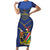 Custom Namibia Cricket Short Sleeve Bodycon Dress 2024 Go Eagles African Pattern - Wonder Print Shop