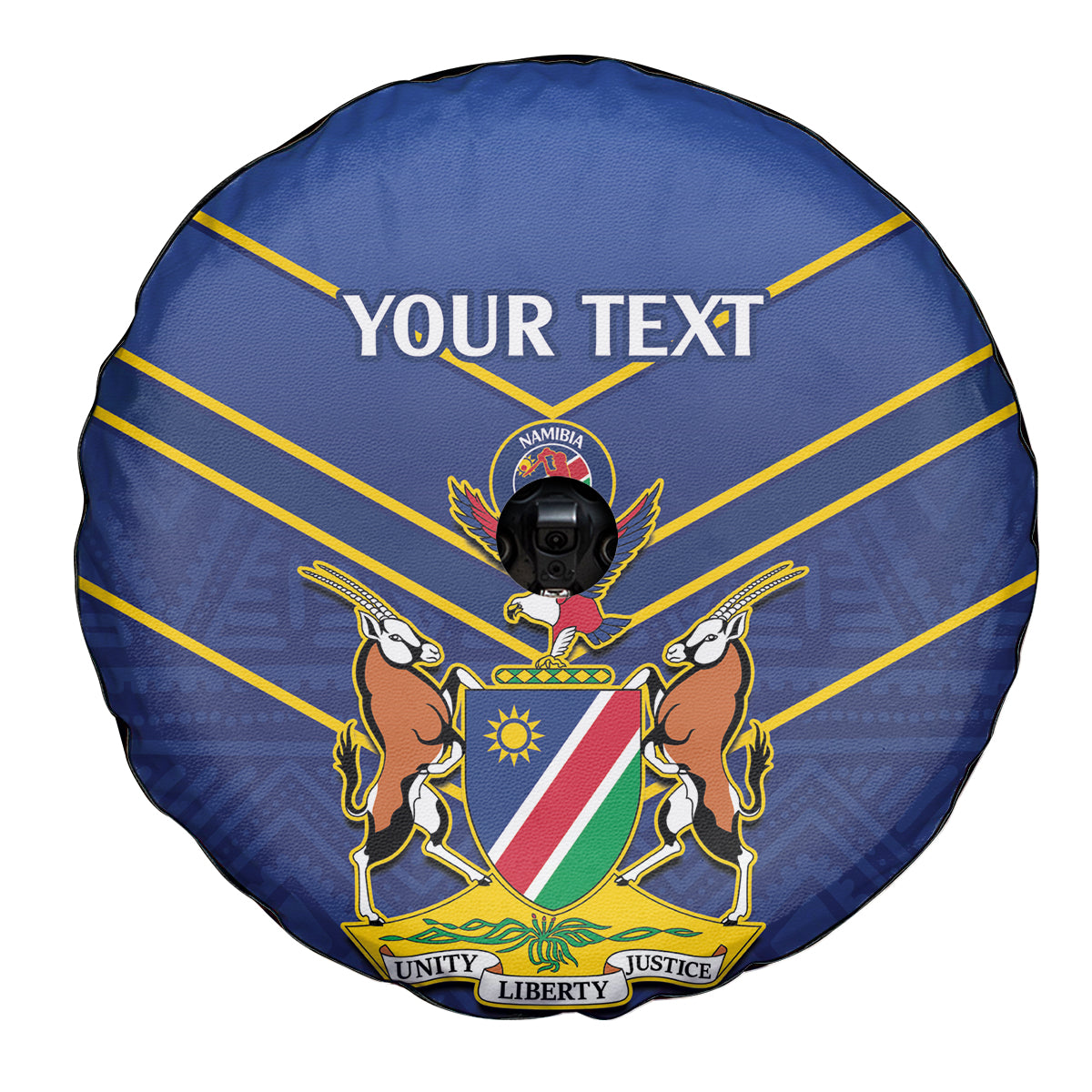 Custom Namibia Cricket Spare Tire Cover 2024 Go Eagles African Pattern - Wonder Print Shop