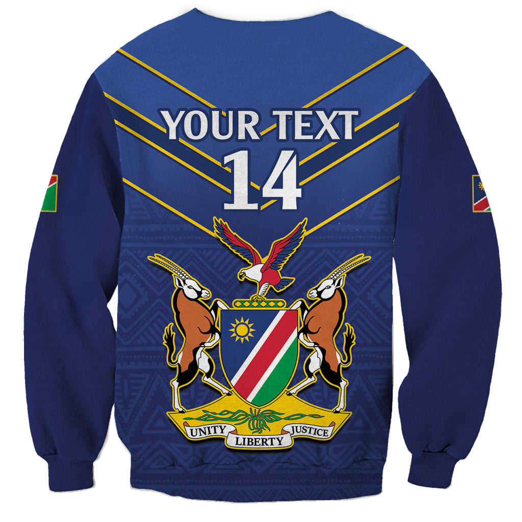 Custom Namibia Cricket Sweatshirt 2024 Go Eagles African Pattern - Wonder Print Shop