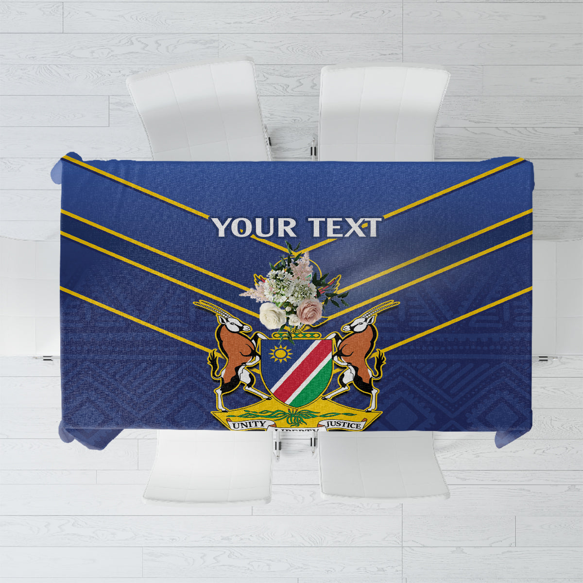 Custom Namibia Cricket Tablecloth 2024 Go Eagles African Pattern - Wonder Print Shop
