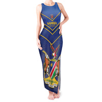 Custom Namibia Cricket Tank Maxi Dress 2024 Go Eagles African Pattern - Wonder Print Shop