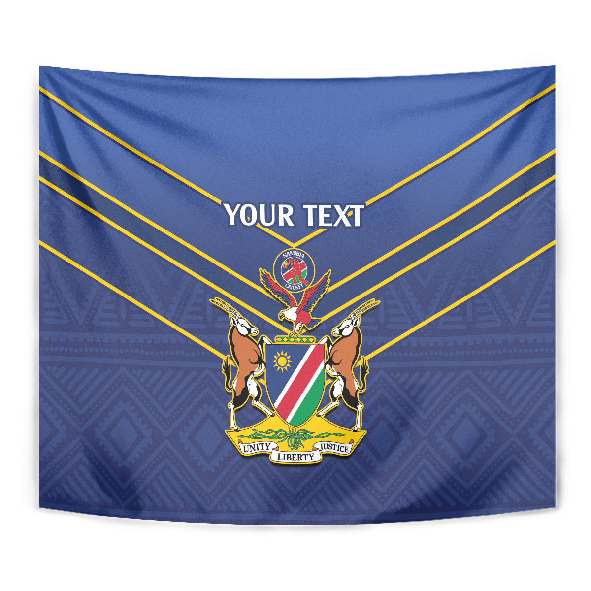 Custom Namibia Cricket Tapestry 2024 Go Eagles African Pattern - Wonder Print Shop