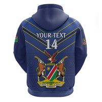 Custom Namibia Cricket Zip Hoodie 2024 Go Eagles African Pattern - Wonder Print Shop
