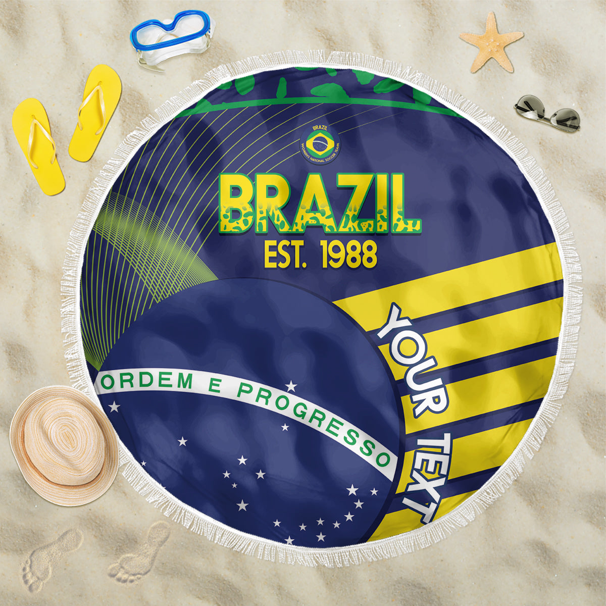 Custom Brazil Football Beach Blanket Summer 2024 Go Champions Selecao - Wonder Print Shop