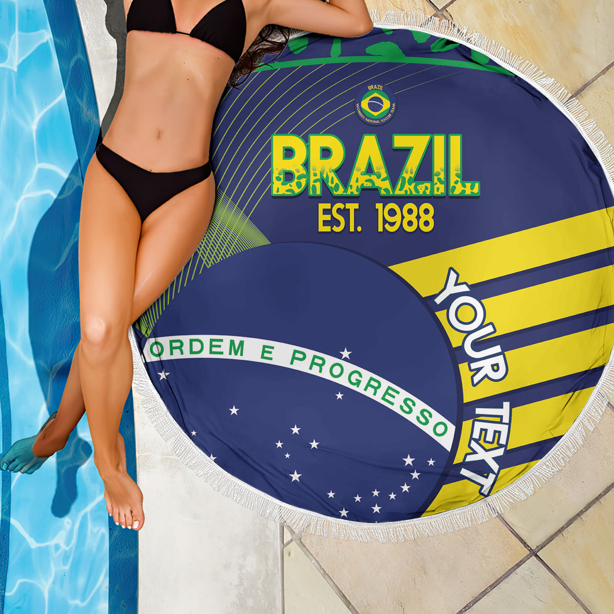 Custom Brazil Football Beach Blanket Summer 2024 Go Champions Selecao - Wonder Print Shop