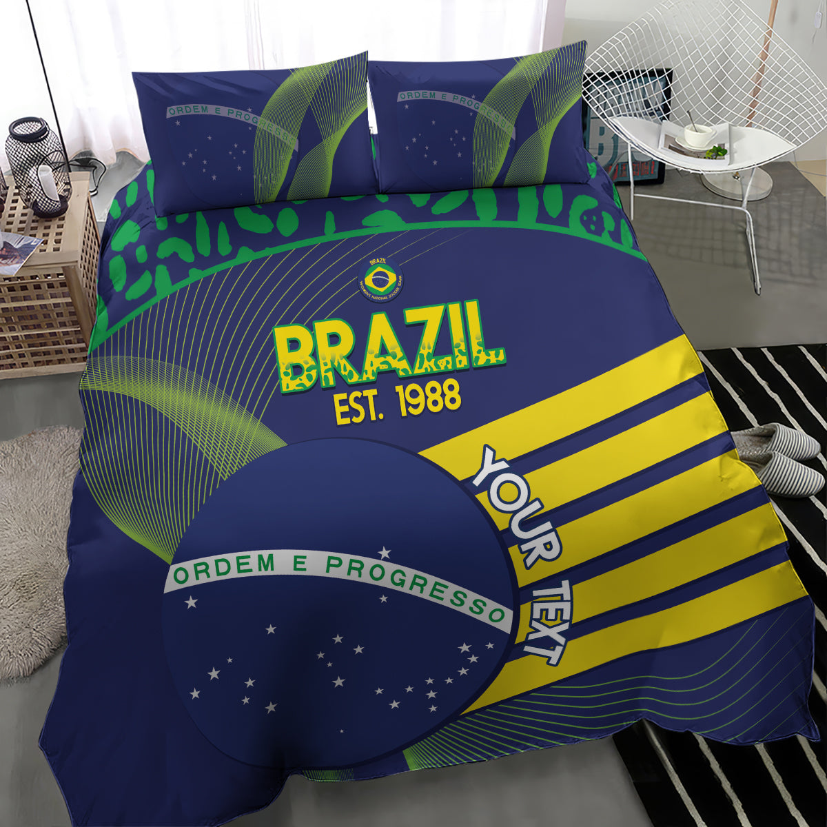 Custom Brazil Football Bedding Set Summer 2024 Go Champions Selecao - Wonder Print Shop