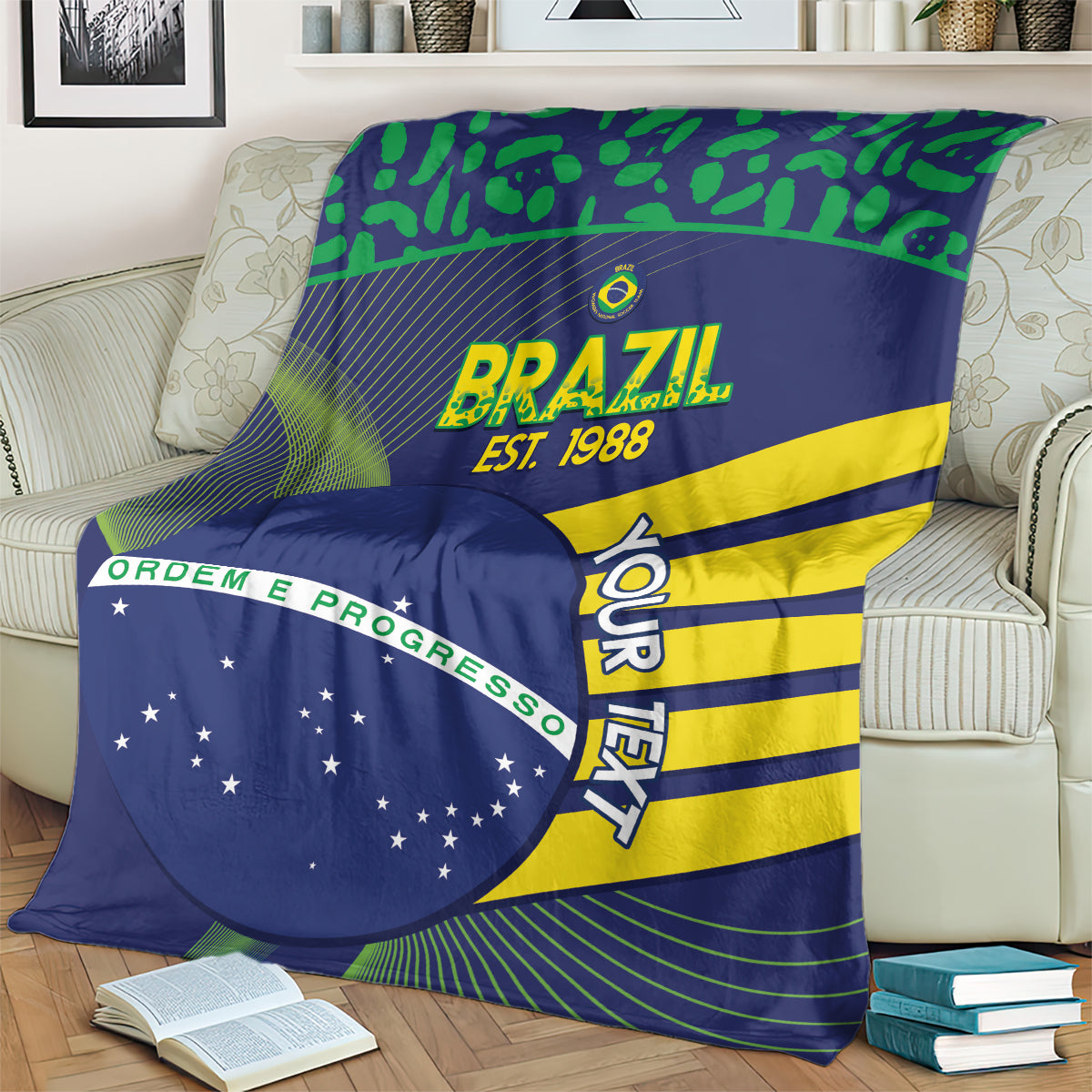 Custom Brazil Football Blanket Summer 2024 Olympic Go Champions Selecao