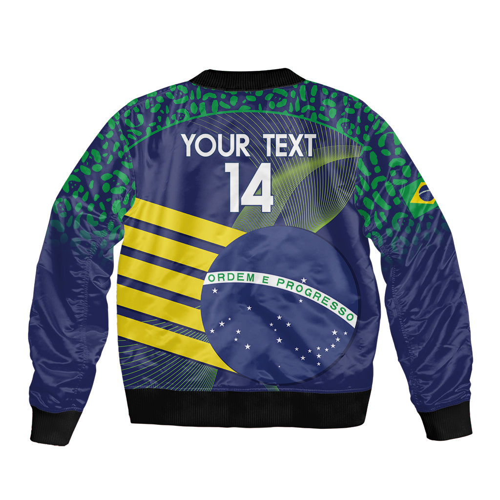 Custom Brazil Football Bomber Jacket Summer 2024 Go Champions Selecao - Wonder Print Shop