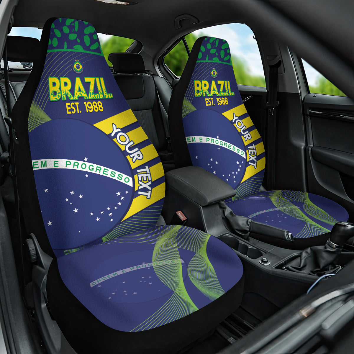 Custom Brazil Football Car Seat Cover Summer 2024 Go Champions Selecao - Wonder Print Shop